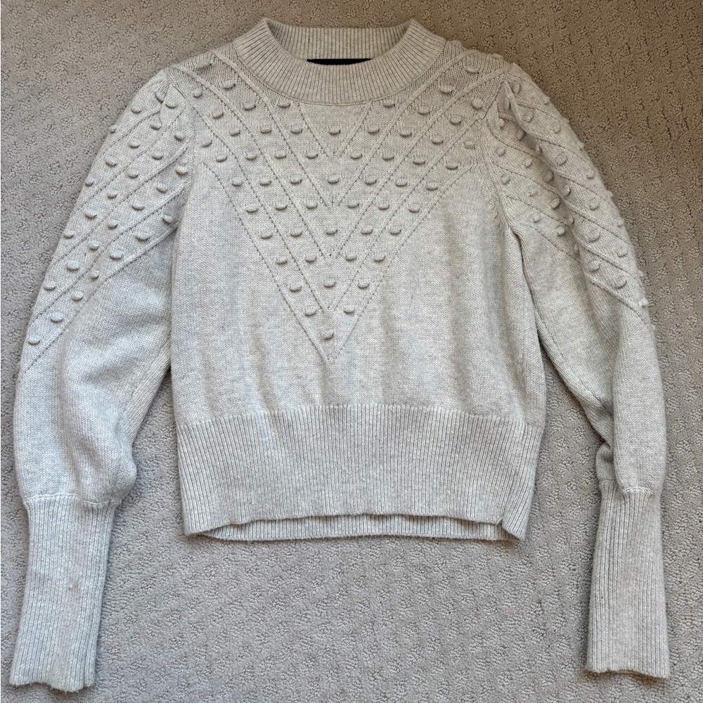 French Connection Textured Light Gray Sweater